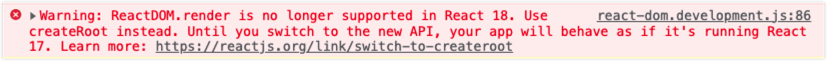 react 18 render api warning